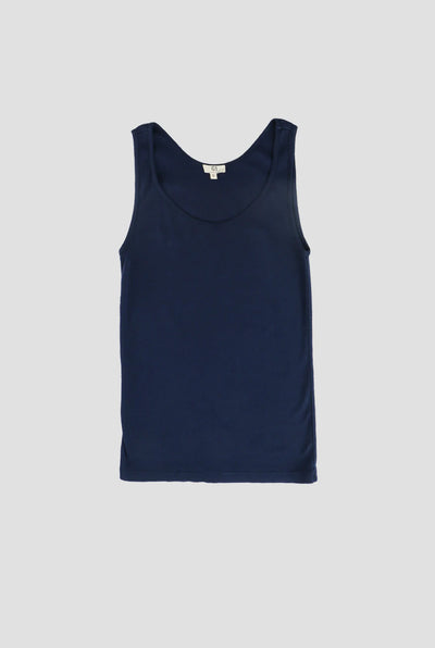 BABY RIB TANK IN NAVY - Romi Boutique