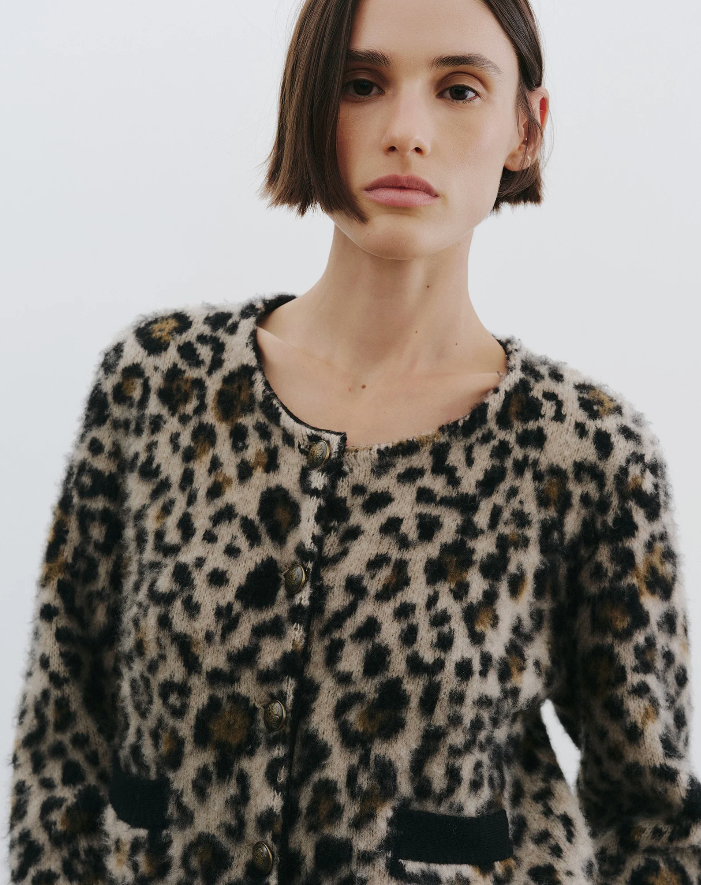 BEYTON CARDIGAN IN JUTE LEOPARD - Romi Boutique