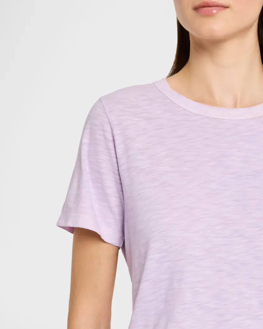 CARLA COTTON CREWNECK TEE IN SOFT LILAC