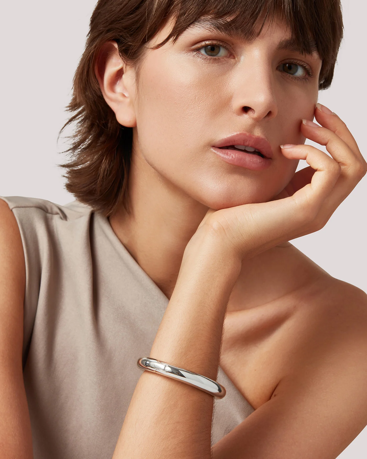 Jenny Bird GIA MEGA BANGLE IN RHODIUM at Romi Boutique
