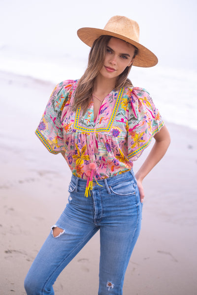 ANGEL TOP IN SUNSHINE PRINT