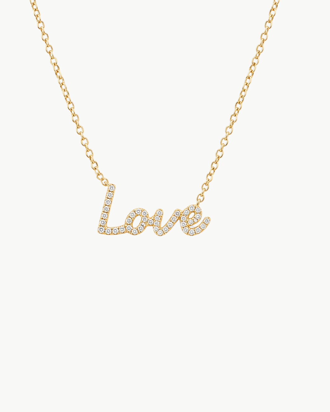 Diamond Script Love Necklace