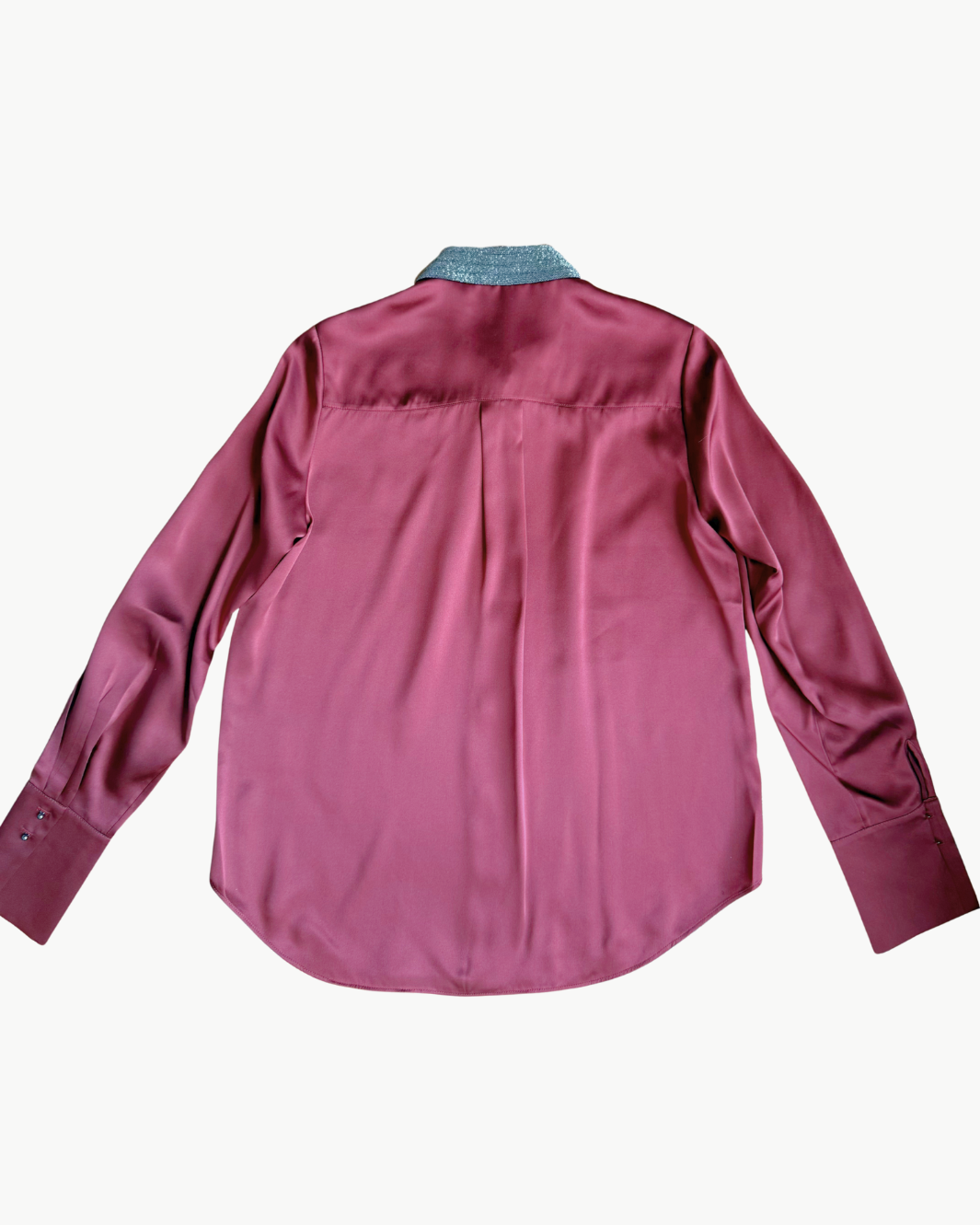 GO LE BLOUSE W/ BEADED COLLAR IN OXBLOOD