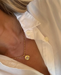 Alexa Leigh PINK HEART CHARM NECKLACE IN GOLD at Romi Boutique