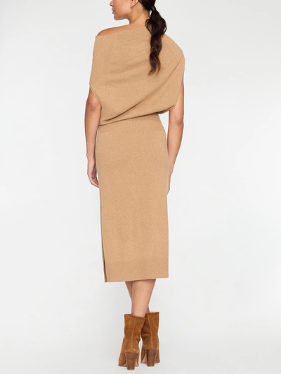 LORI SLEEVELESS DRESS IN CAMEL - Romi Boutique