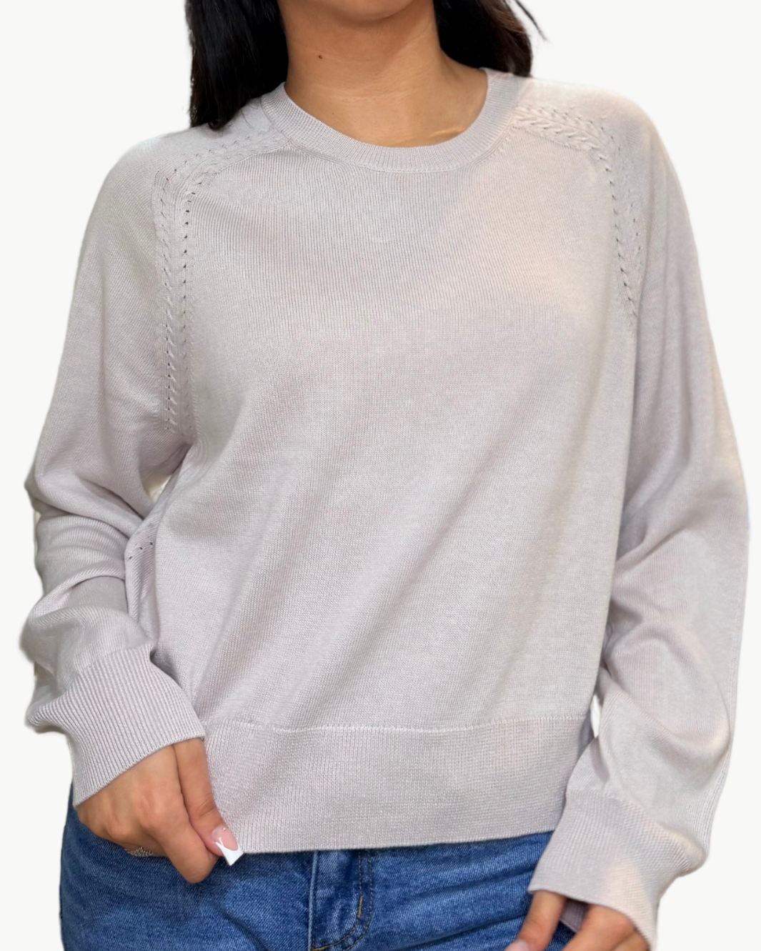 ALEK RELAXED RAGLAN CREWNECK SWEATER IN HIMALAYA by Sablyn - Romi Boutique