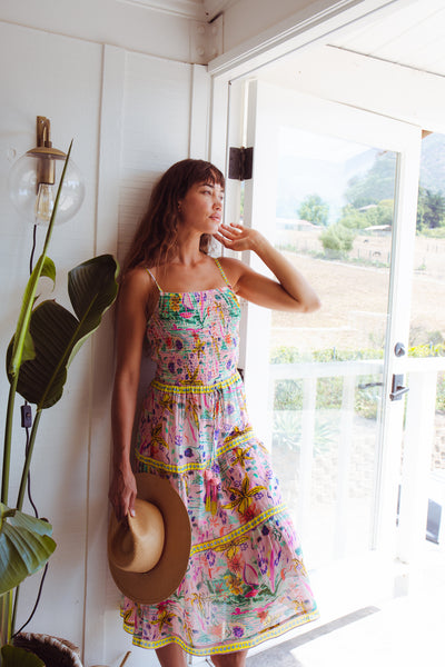 ODETTE MIDI DRESS IN SUNSHINE PRINT
