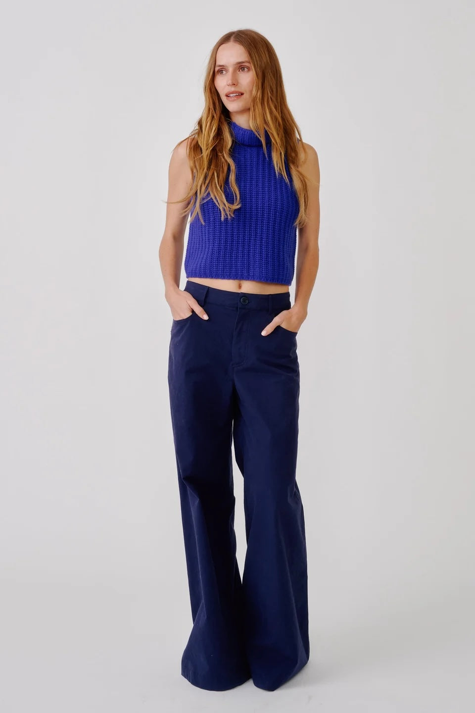 Saige Cropped Cashmere Turtleneck