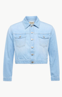 L'Agence KODA CROPPED CHAMBRAY JACKET at Romi Boutique