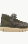 Mou ESKIMO BOUNCE SNEAKER IN BLACK OLIVE at Romi Boutique