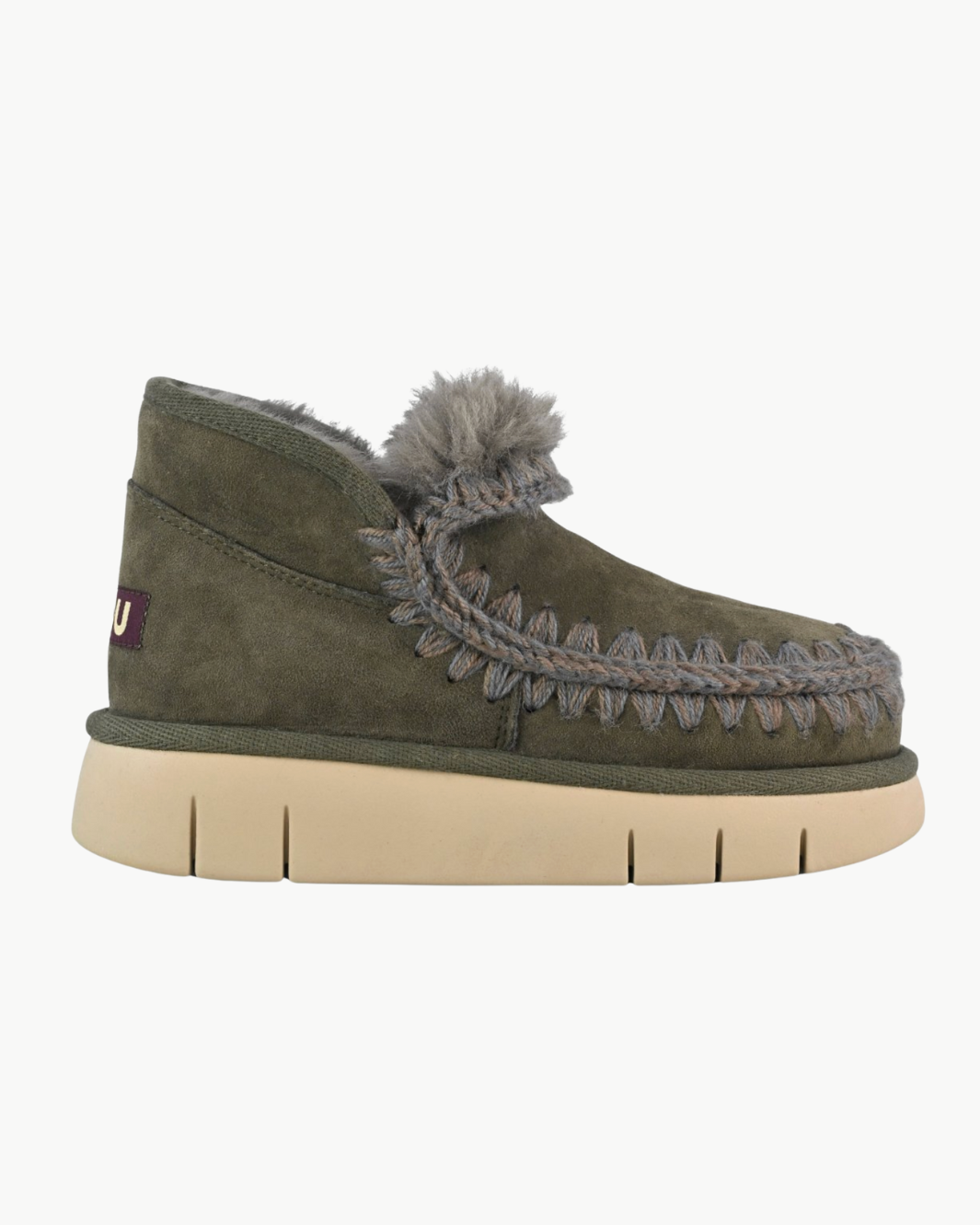 Mou ESKIMO BOUNCE SNEAKER IN BLACK OLIVE at Romi Boutique