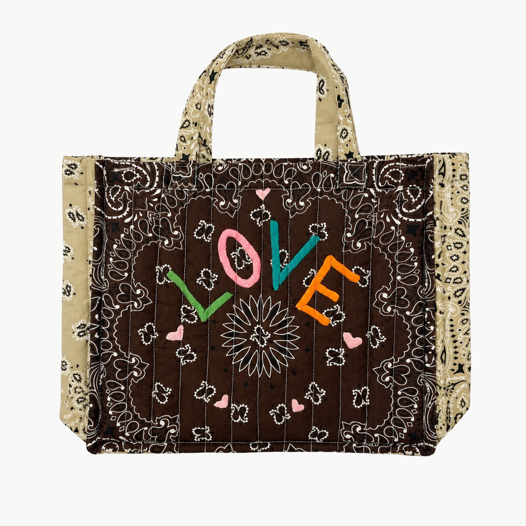 Medium Quilted Tote Bag - Love