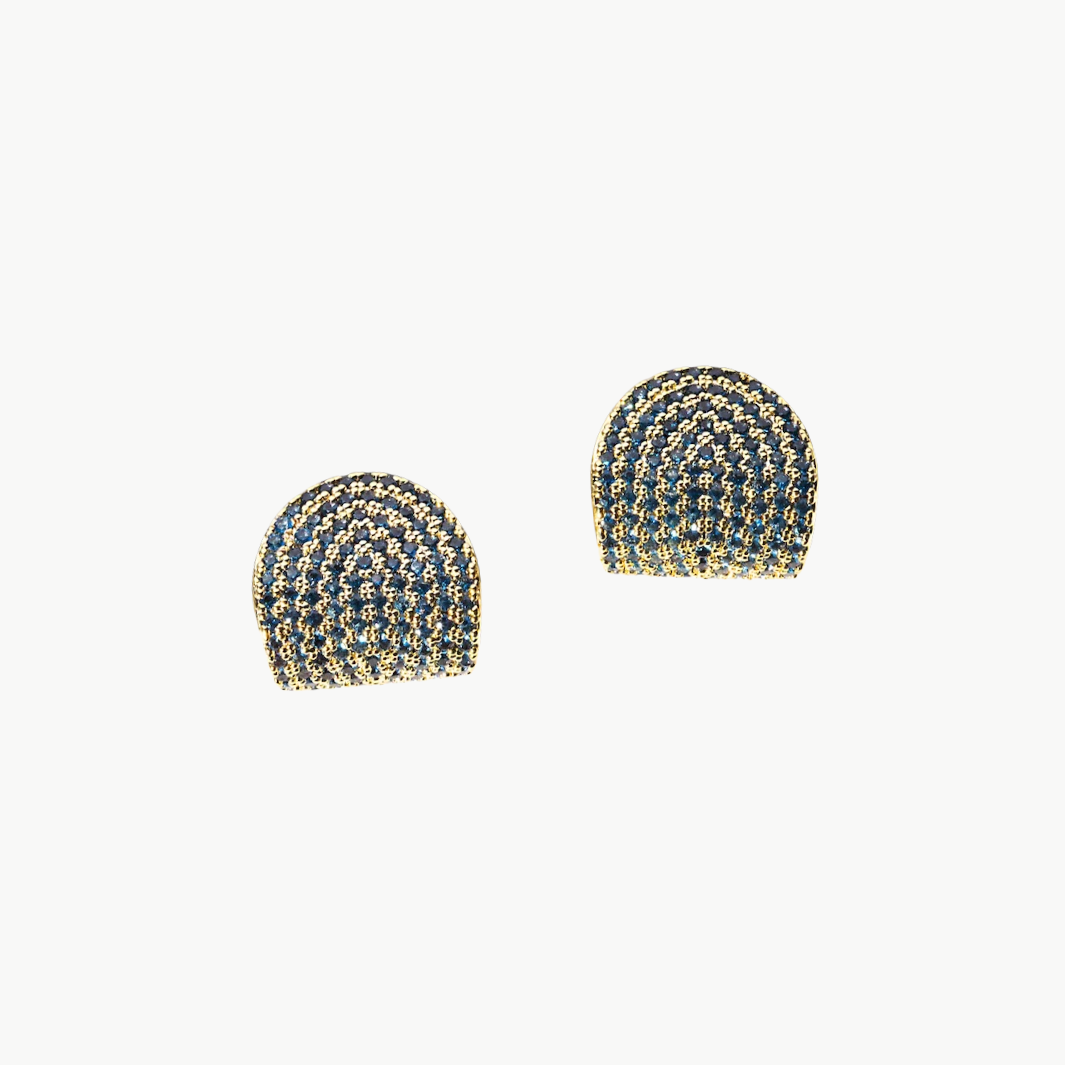 Native Gem ARC STUDS IN LONDON BLUE at Romi Boutique