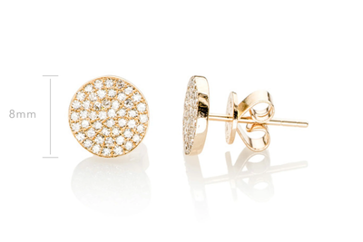 DIAMOND DISC STUD EARRING IN GOLD