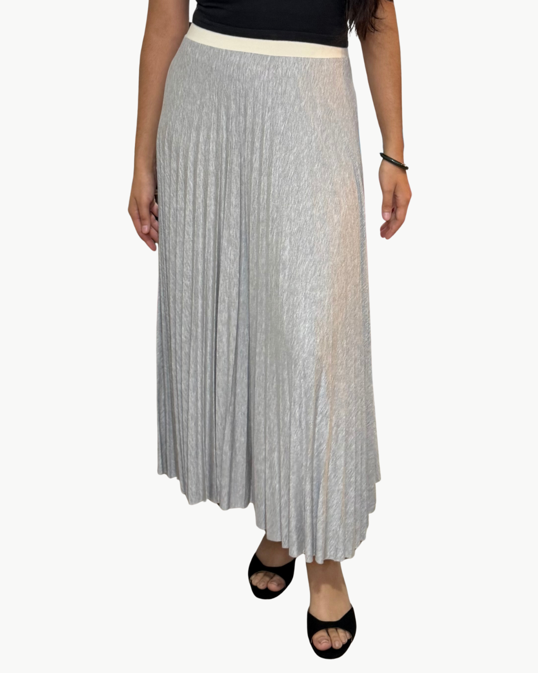 JERSEY SKIRT IN HEATHER GREY - Romi Boutique