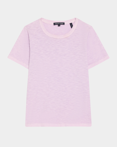CARLA COTTON CREWNECK TEE IN SOFT LILAC