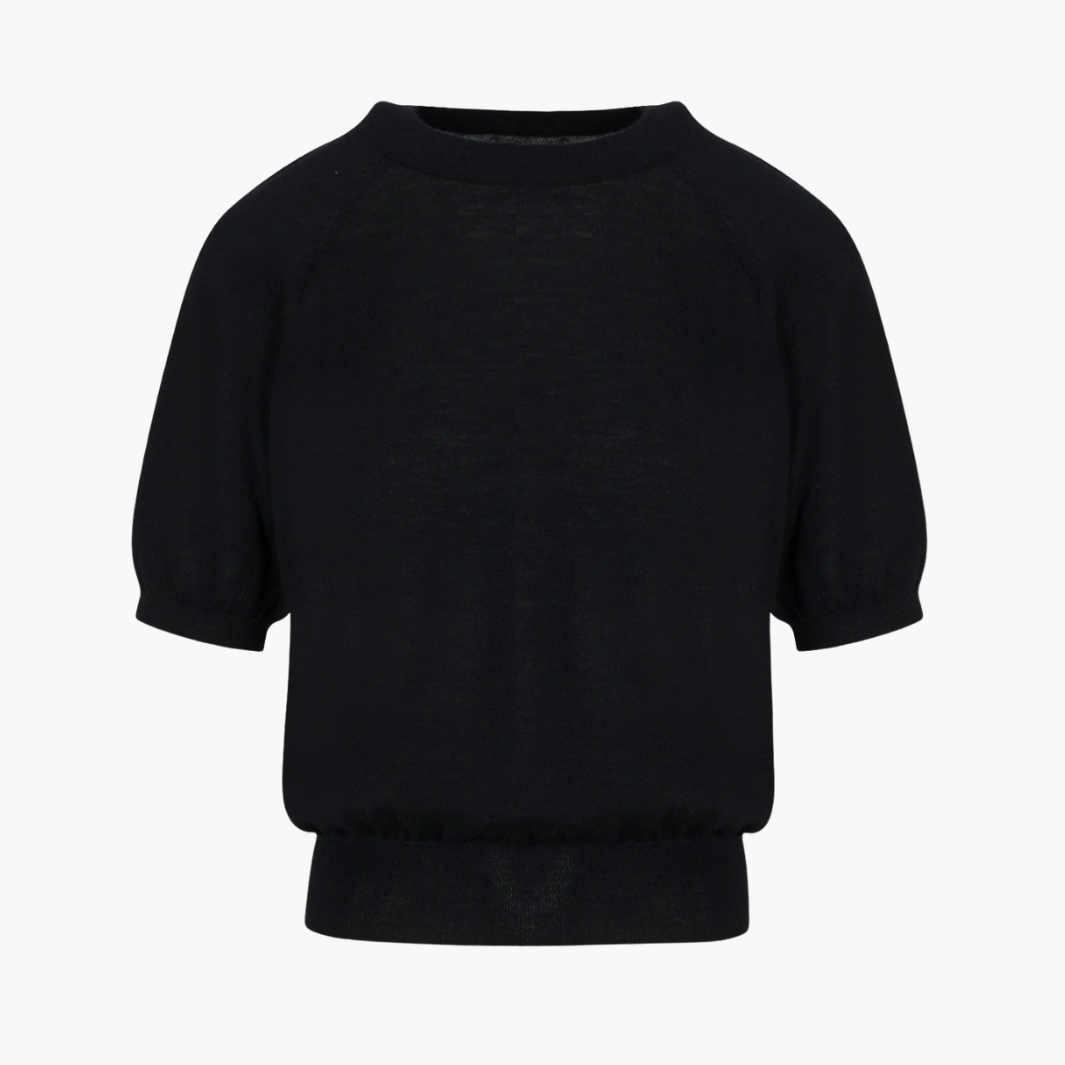 SPRWMN CASHMERE SHORT SLEEVE RAGLAN SWEATER at Romi Boutique