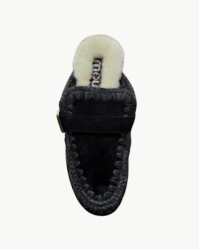 PLATFORM CLOG WITH BUCKLE STRAP IN BLACK