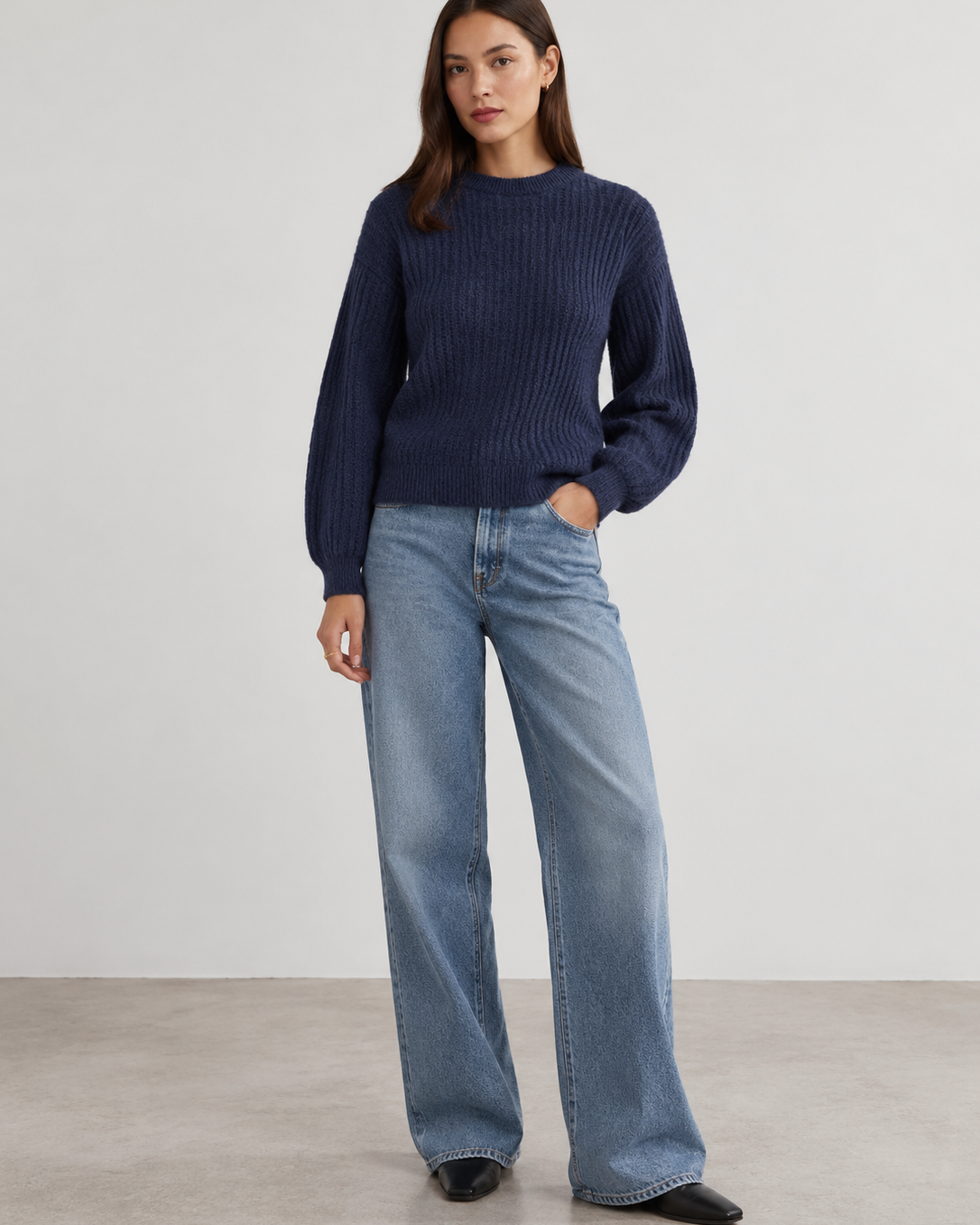 W.Cashmere Lyra Crew Neck Sweater at Romi Boutique