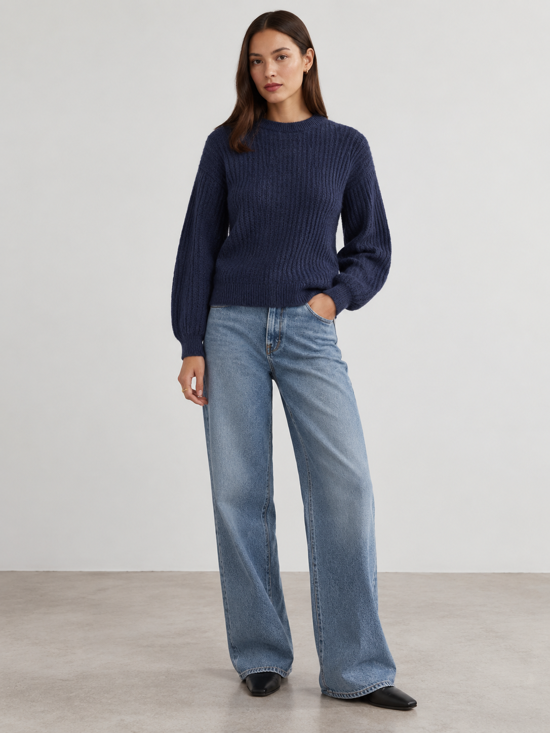 W.Cashmere Lyra Crew Neck Sweater at Romi Boutique