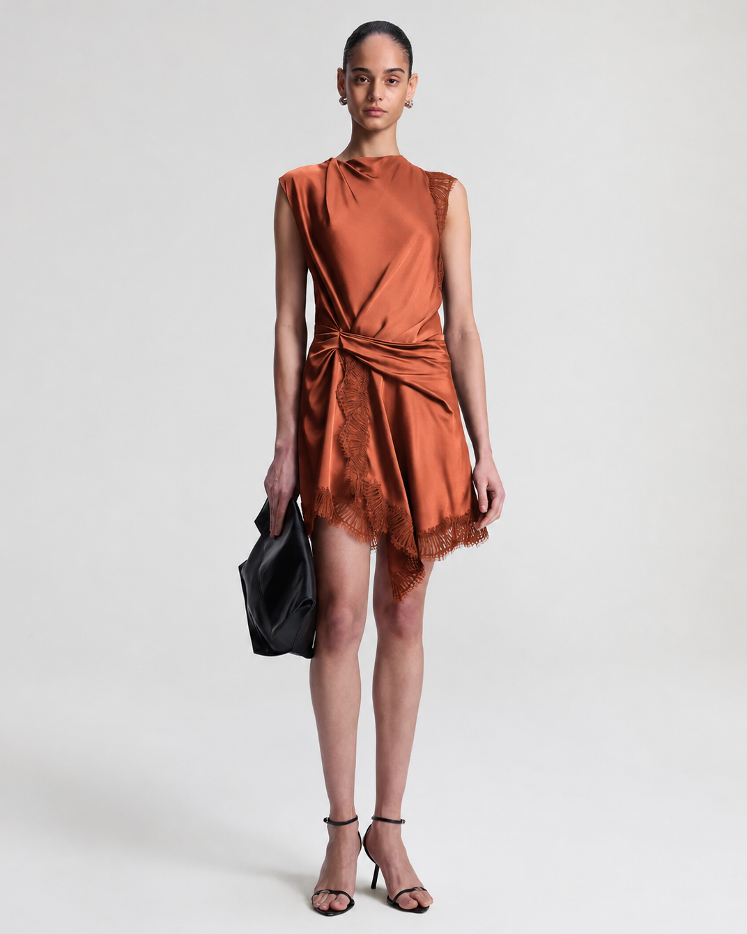 Dion Satin and Lace Mini Dress