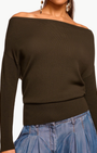 Ramy Brook Chance Merino Off-The-Shoulder Sweater at Romi Boutique