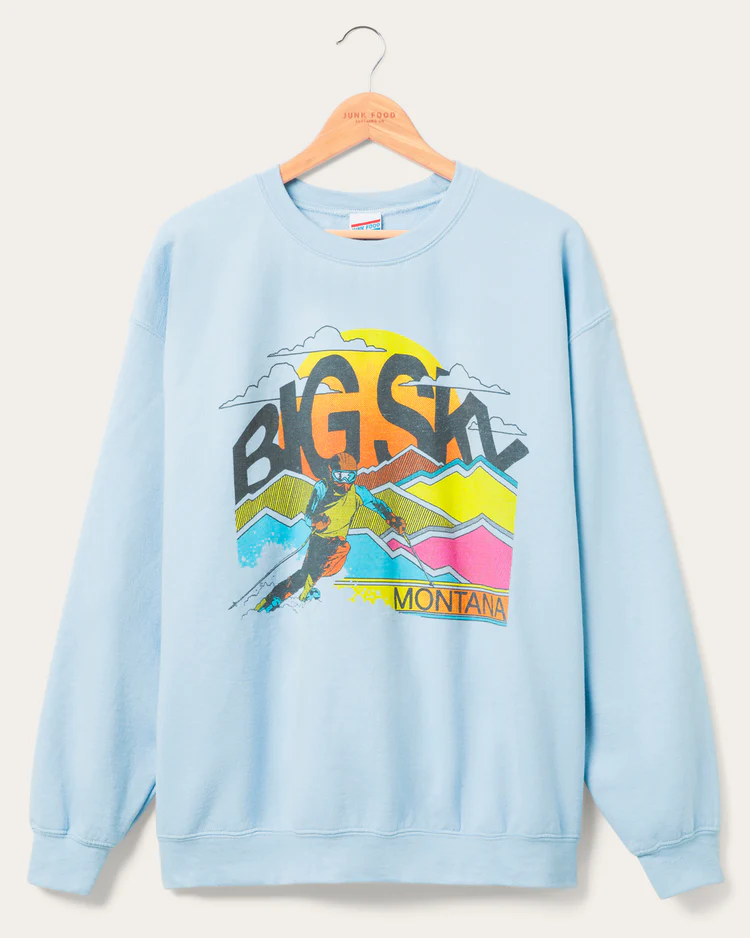 BIG SKY MONTANA CREWNECK IN LIGHT BLUE