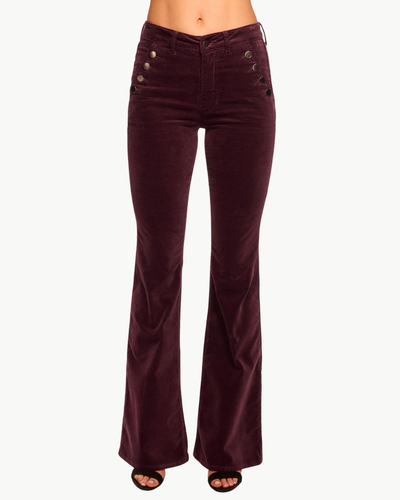 HELENA HIGH-RISE FLARE JEAN IN BLACKBERRY VELVET