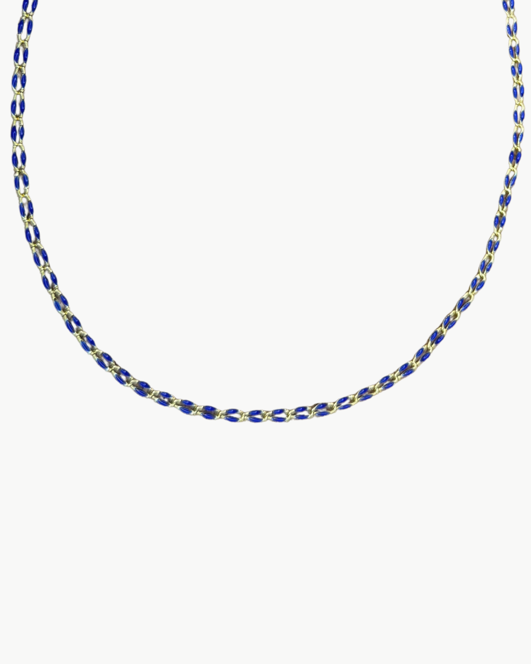 OVAL LINK NECKLACE IN DARK BLUE - Romi Boutique