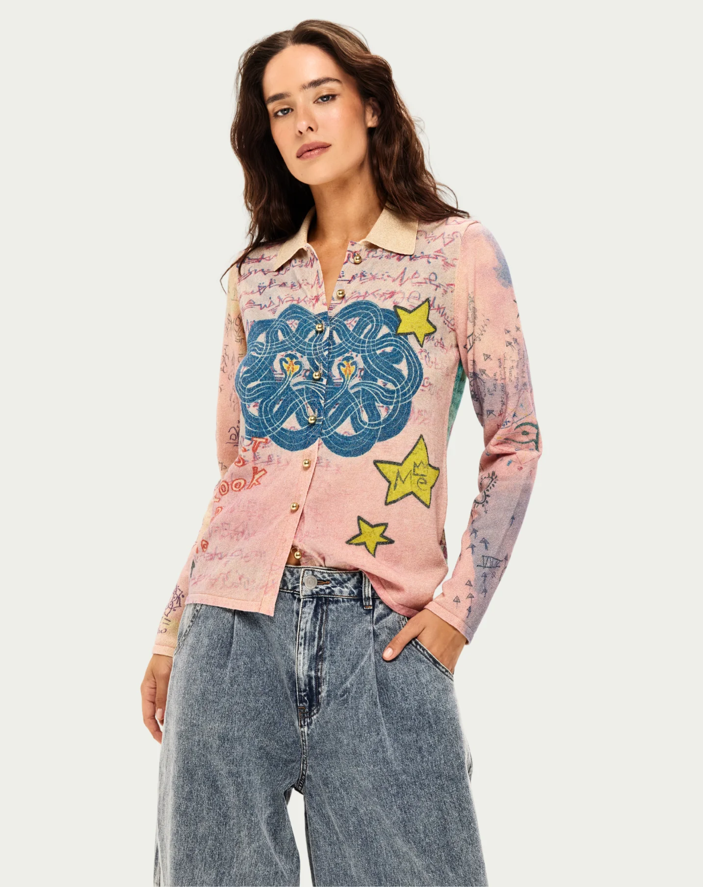 Me369 SERENITY KNITTED SHIRT at Romi Boutique