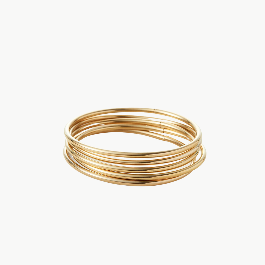 Jenny Bird DANE 5-PIECE BANGLE SET IN HIGH POLISH GOLD at Romi Boutique
