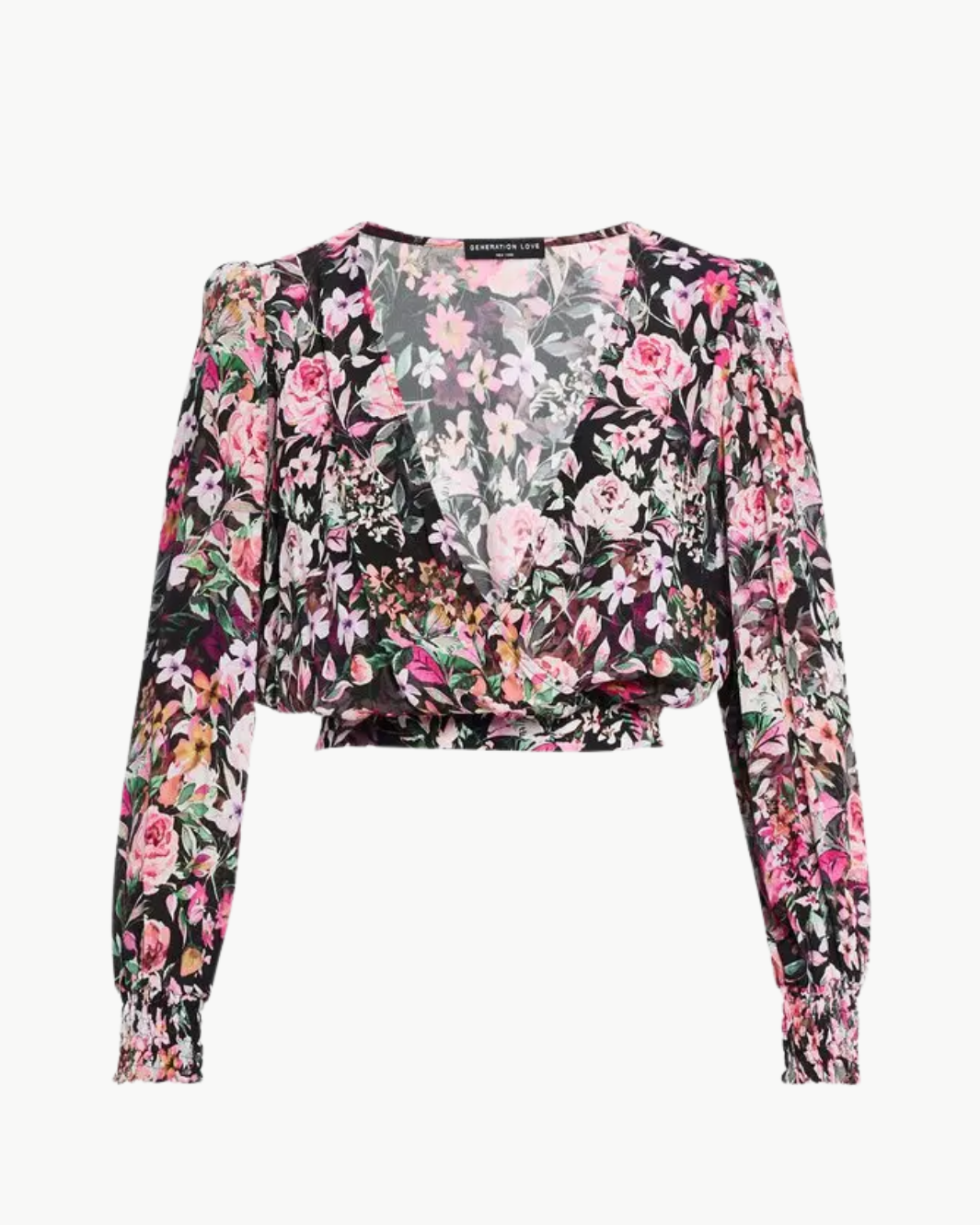 Generation Love AVANNA FLORAL WRAP BLOUSE at Romi Boutique