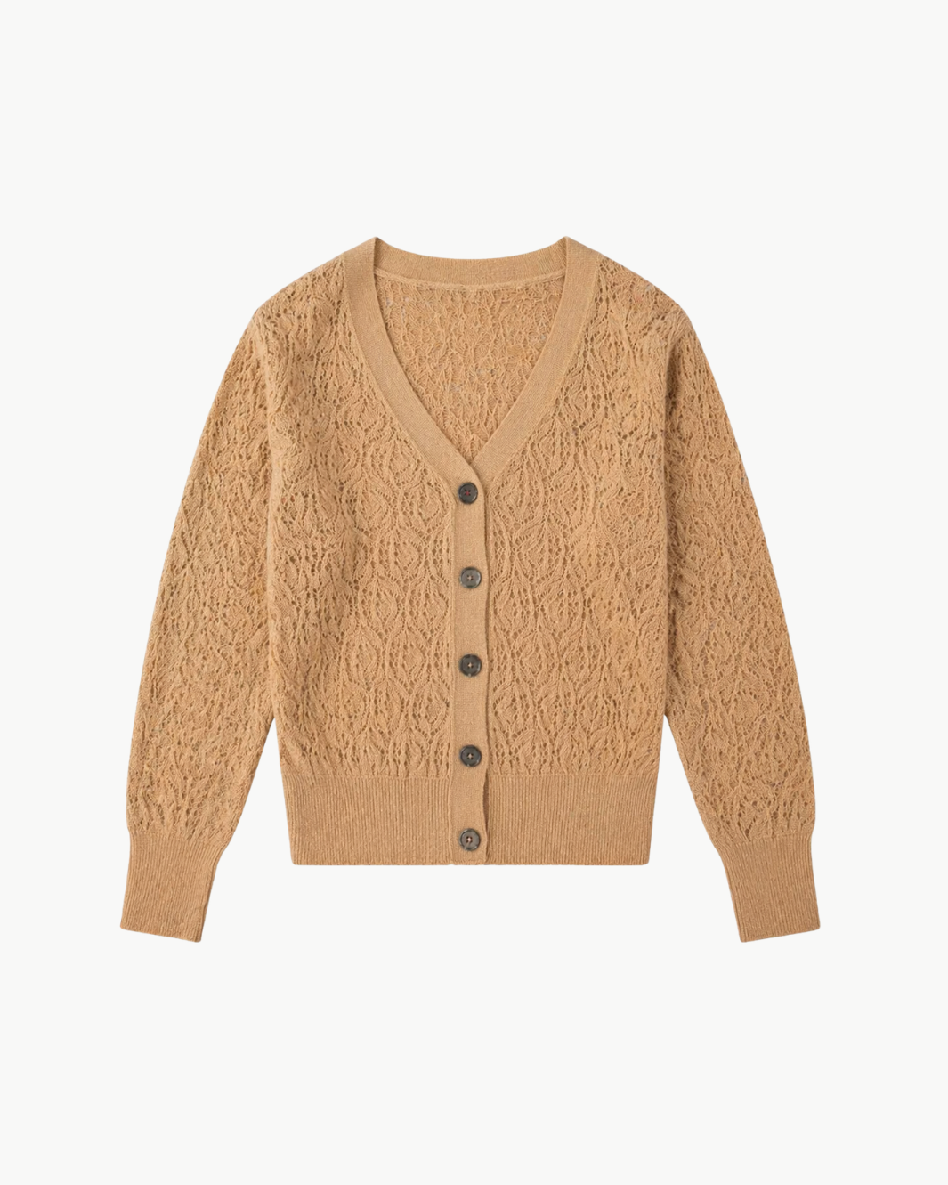 Brazeau Tricot Lace Patch Cardigan at Romi Boutique