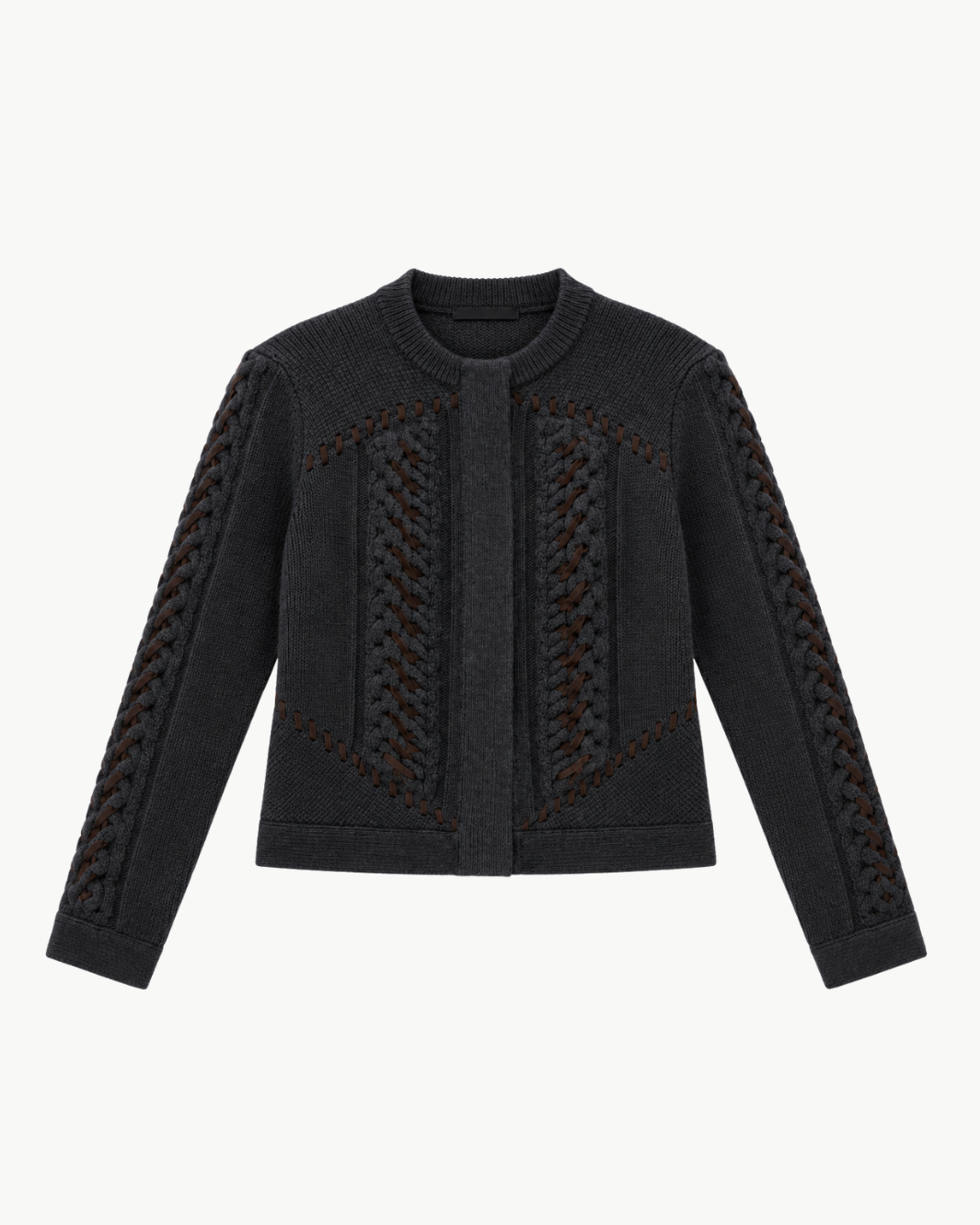 TWP Suede Cable Sweater Jacket at Romi Boutique