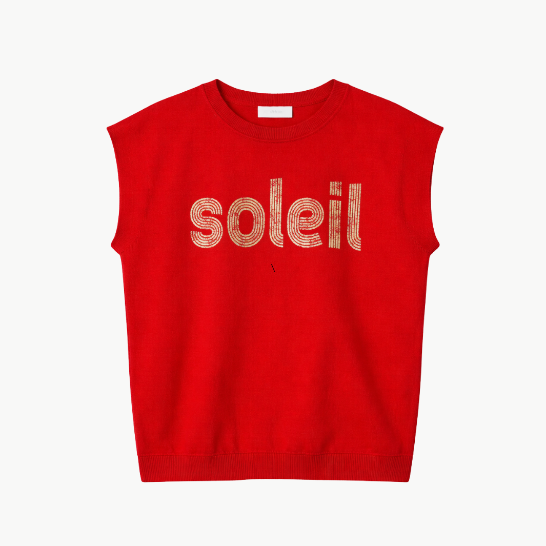 Minnie Rose COTTON CASHMERE SOLEIL FOIL PRINT TEE at Romi Boutique