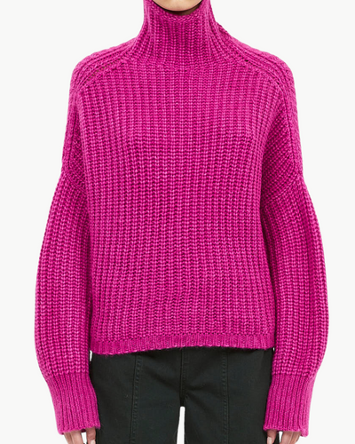 VERON ALPACA KNIT TURTLENECK IN ROSE