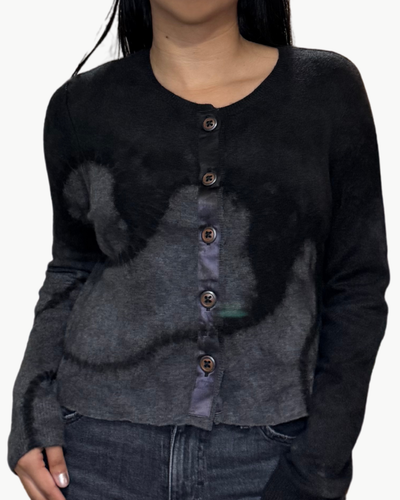 DECON CREW RELAXED CROP BILLOWS IN BLACK CHARCOAL