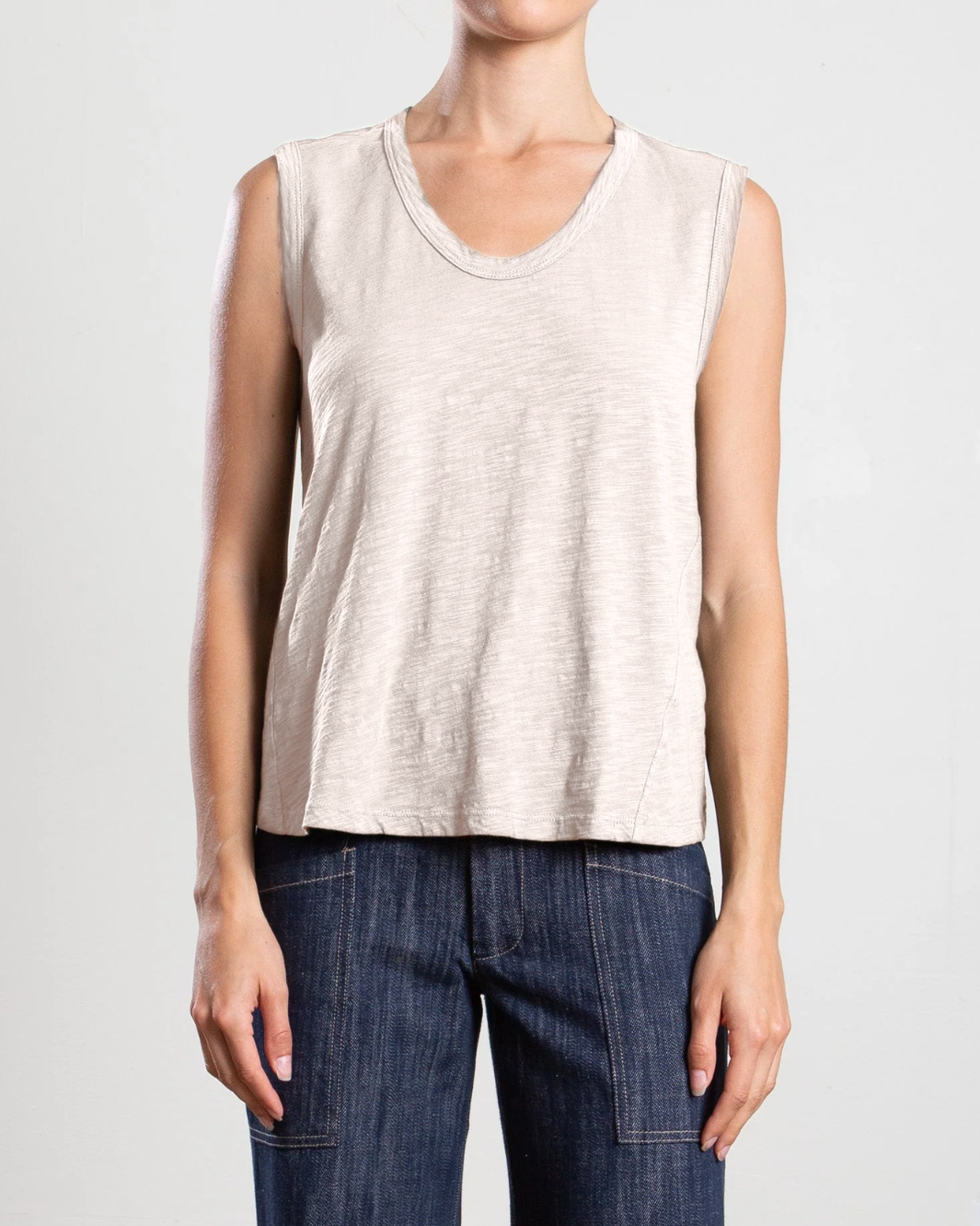 Pharaoh Muscle Shell in Supima Slub at Romi Boutique