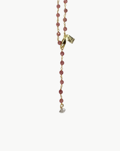 SEPT BIRTHSTONE NECKLACE IN PINK SAPPHIRE - Romi Boutique