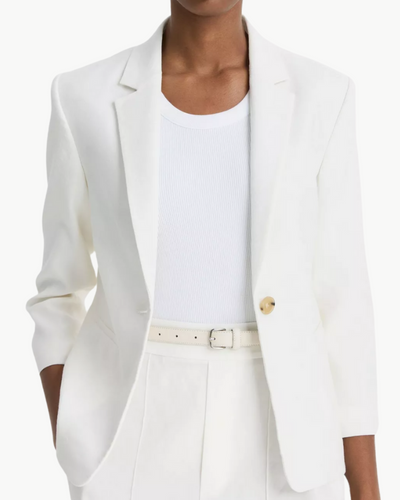 LINEN SHRUNKEN BLAZER IN OFF-WHITE