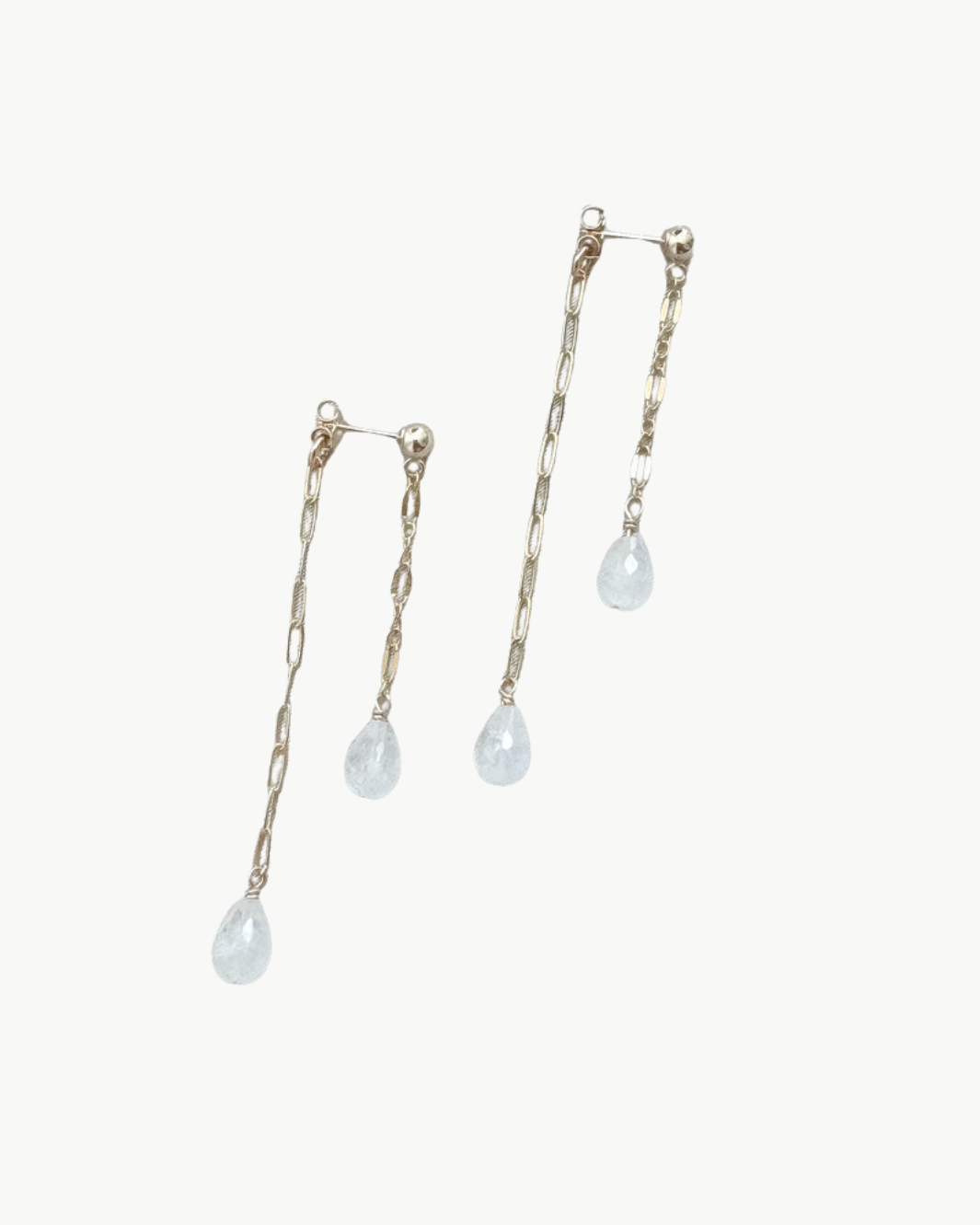 Maya Bauman DOUBLE TROUBLE GEM EARRINGS IN GOLD/MOONSTONE at Romi Boutique