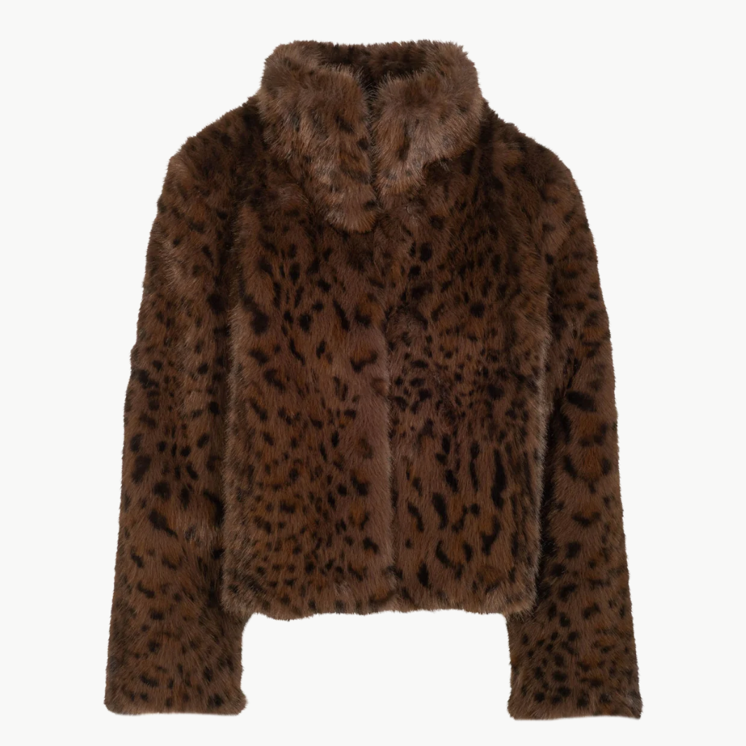 Generation Love LEXY LEOPARD FAUX FUR JACKET at Romi Boutique