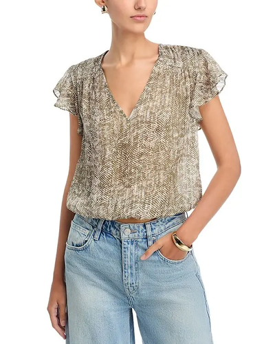 TERESA TOP IN OLIVE COMBO