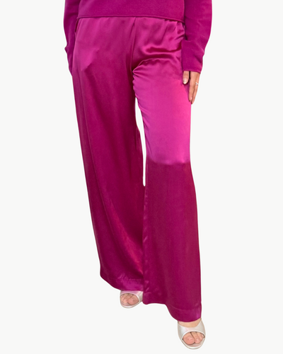 BRYNN HIGH RISE PULL ON WIDE LEG PANT IN MAGENTA