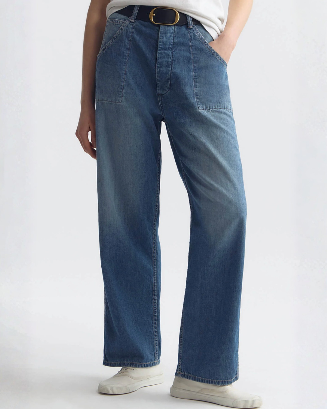 Nili Lotan WHITNEY DENIM PANT at Romi Boutique