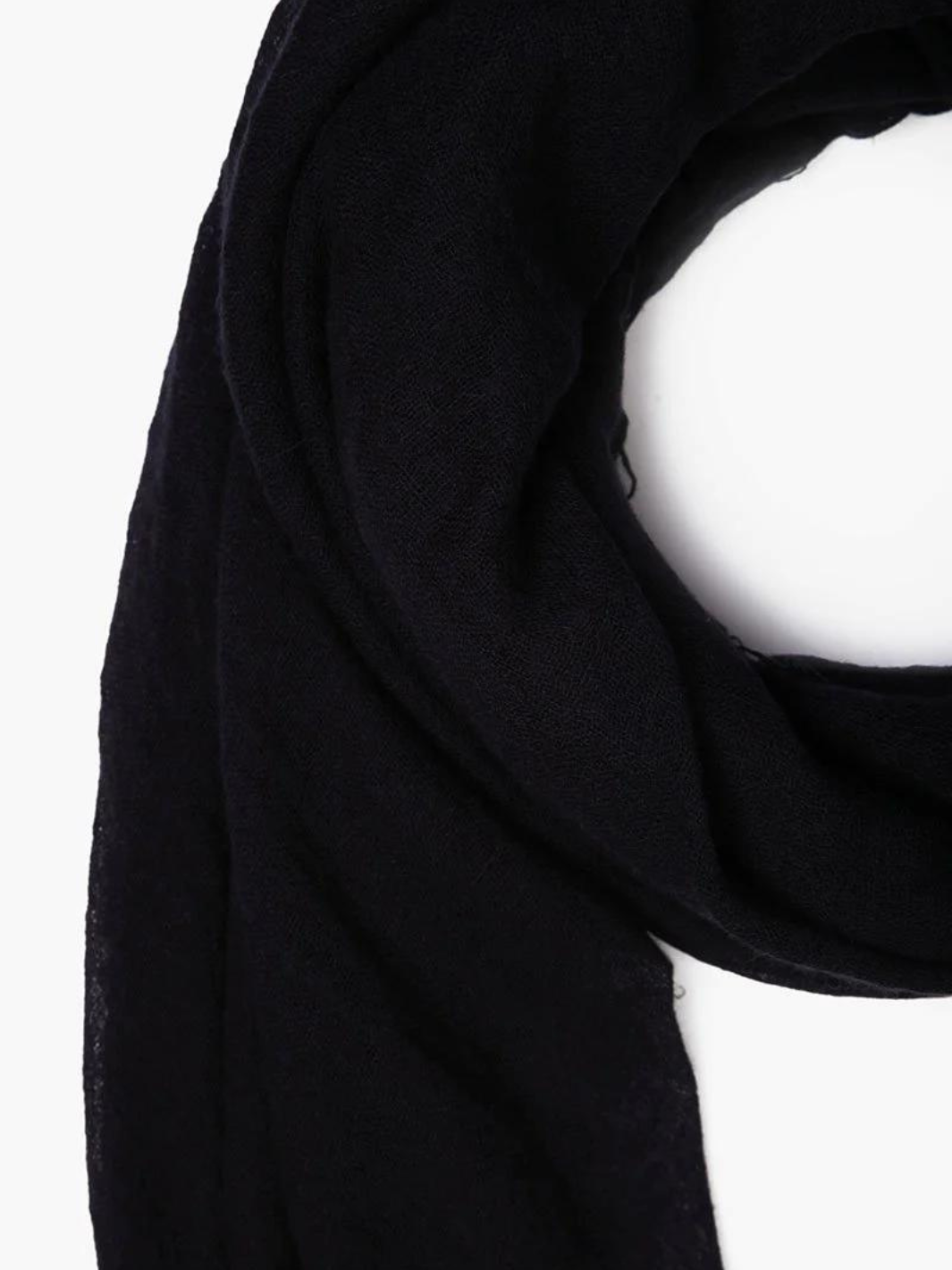 BLACK CASHMERE AND SILK SCARF
