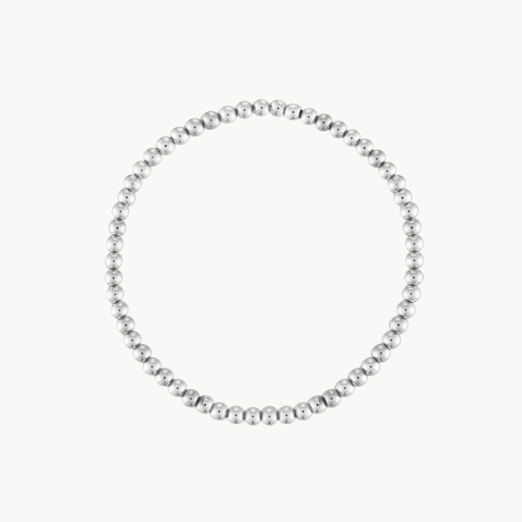 Alexa Leigh 4MM BALL BRACELET IN SILVER at Romi Boutique