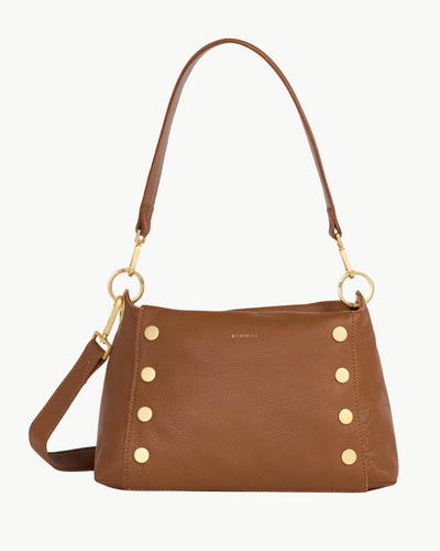 BRYANT MED IN MAHOGANY PEBBLE/BRUSHED GOLD RED ZIP - Romi Boutique