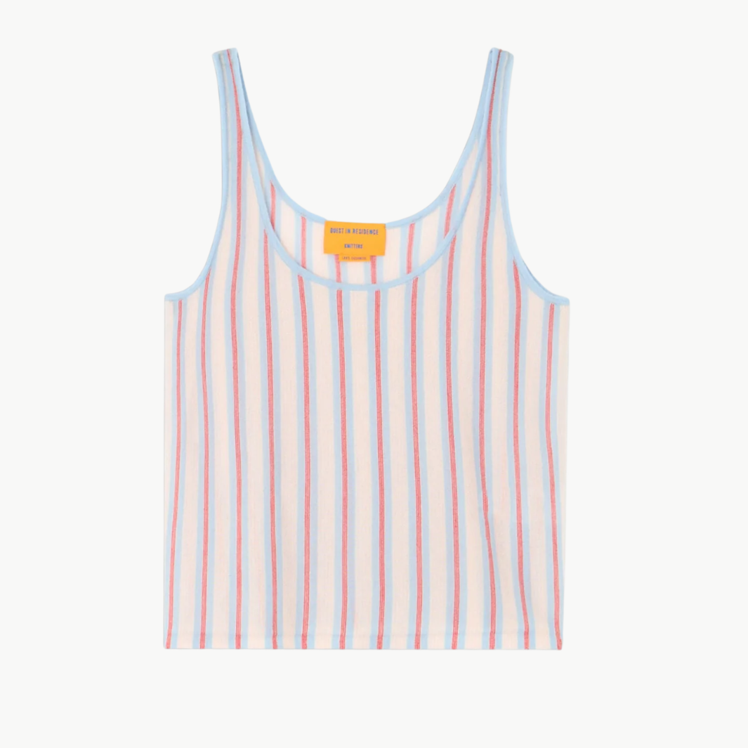 Guest In Residence FINE STRIPE TANK at Romi Boutique