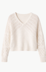 Autumn Cashmere FANCY POINTELLE STITCHERY DOLMAN V at Romi Boutique